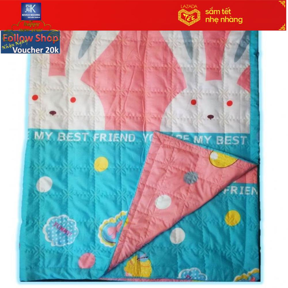 (FreeShip MAX) Mền chần gòn Kovico cotton họa tiết Thỏ trắng