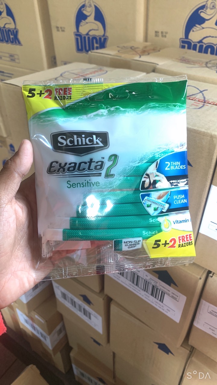 Dao cạo râu schick exacta2 for sensitive skin mỹ 5+2 cây