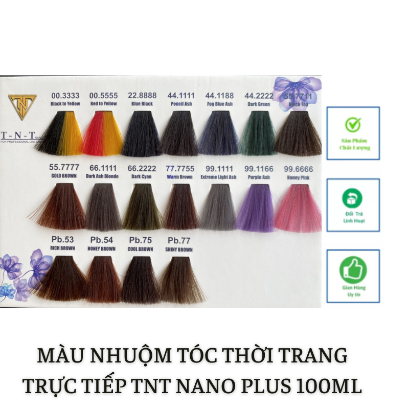 Màu nhuộm trực tiếp thời trang, phủ bạc TNT Nano Plus 100ml, Beestore