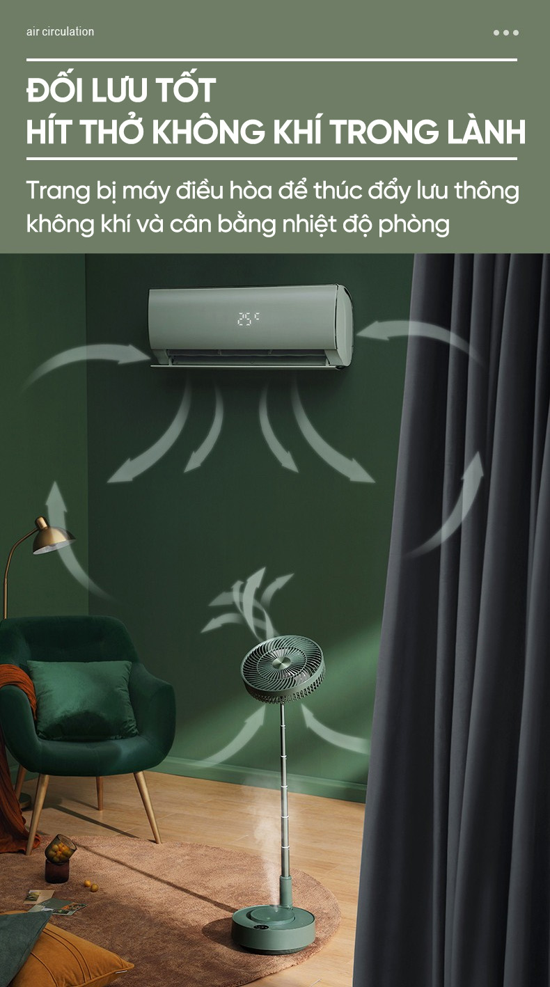 Quạt tích điện gấp Xiaomi Edon E908B