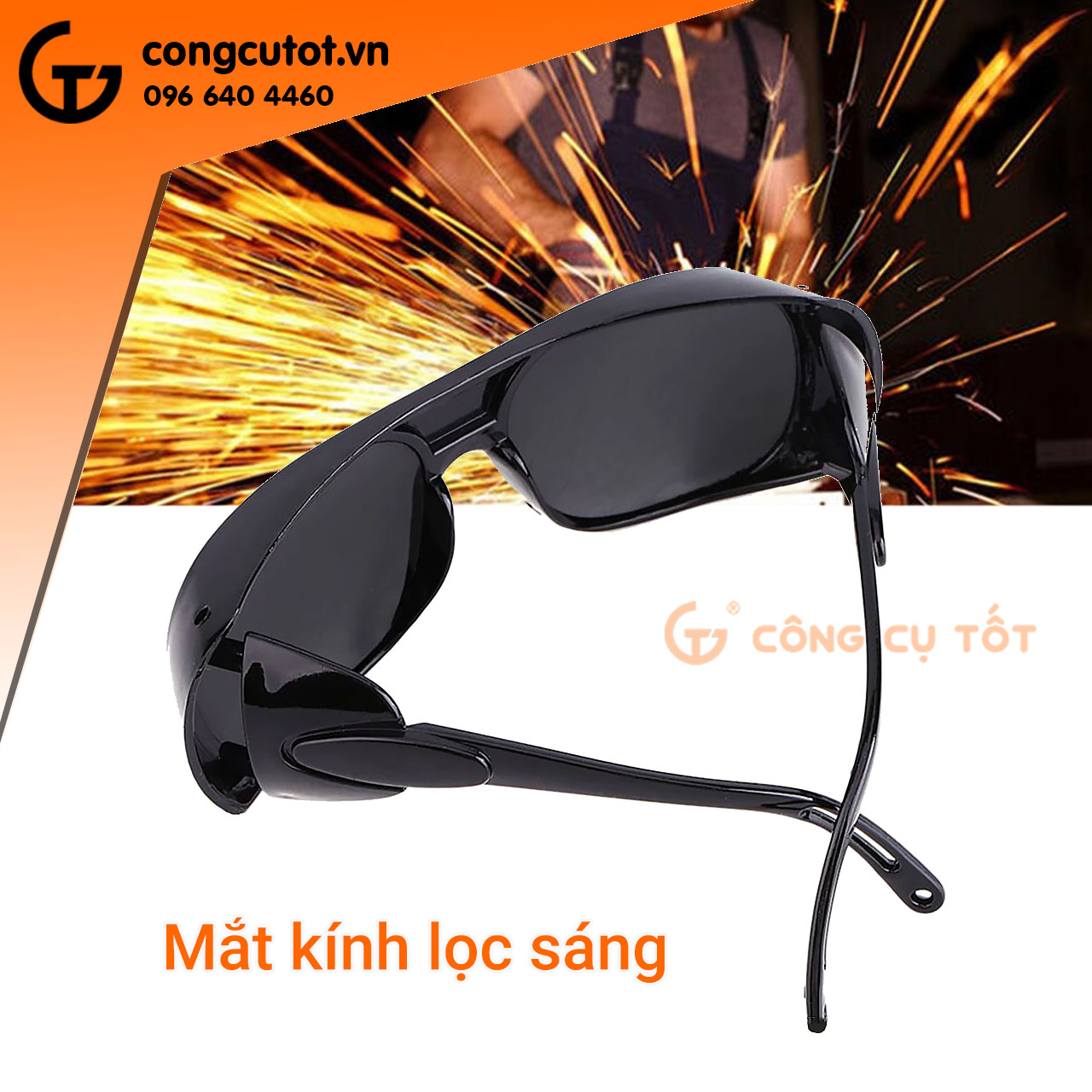 Kính hàn nhựa đen,chế tạo từ nhựa đen trọng lượng nhẹ, bền bỉ,Bảo vệ mắt khỏi ánh sáng hồ quang, tia lửa, khói bụi