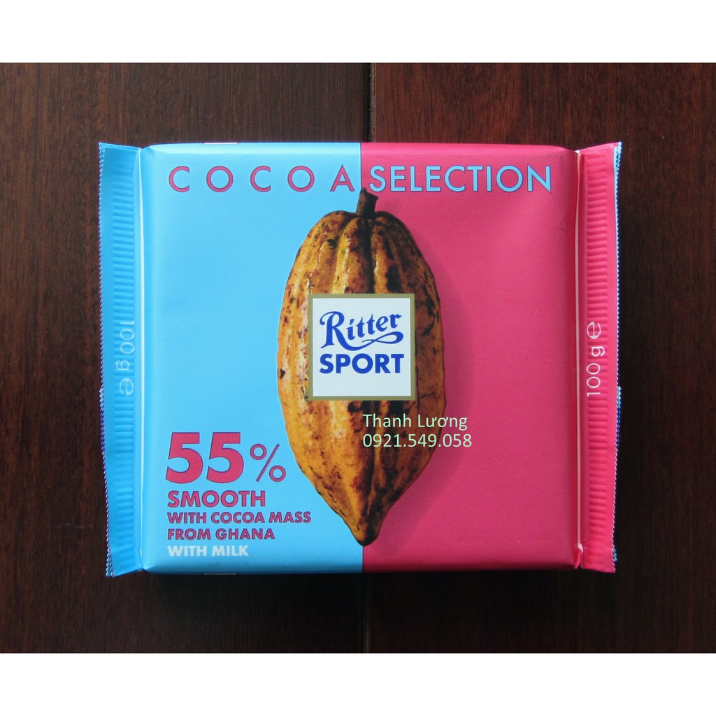 Kẹo socola sữa 55% cacao ritter sport 100g