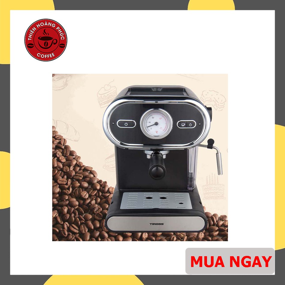 Máy pha cà phê tiross ts6211, chiết xuất espresso chuẩn vị áp suất 15 bar