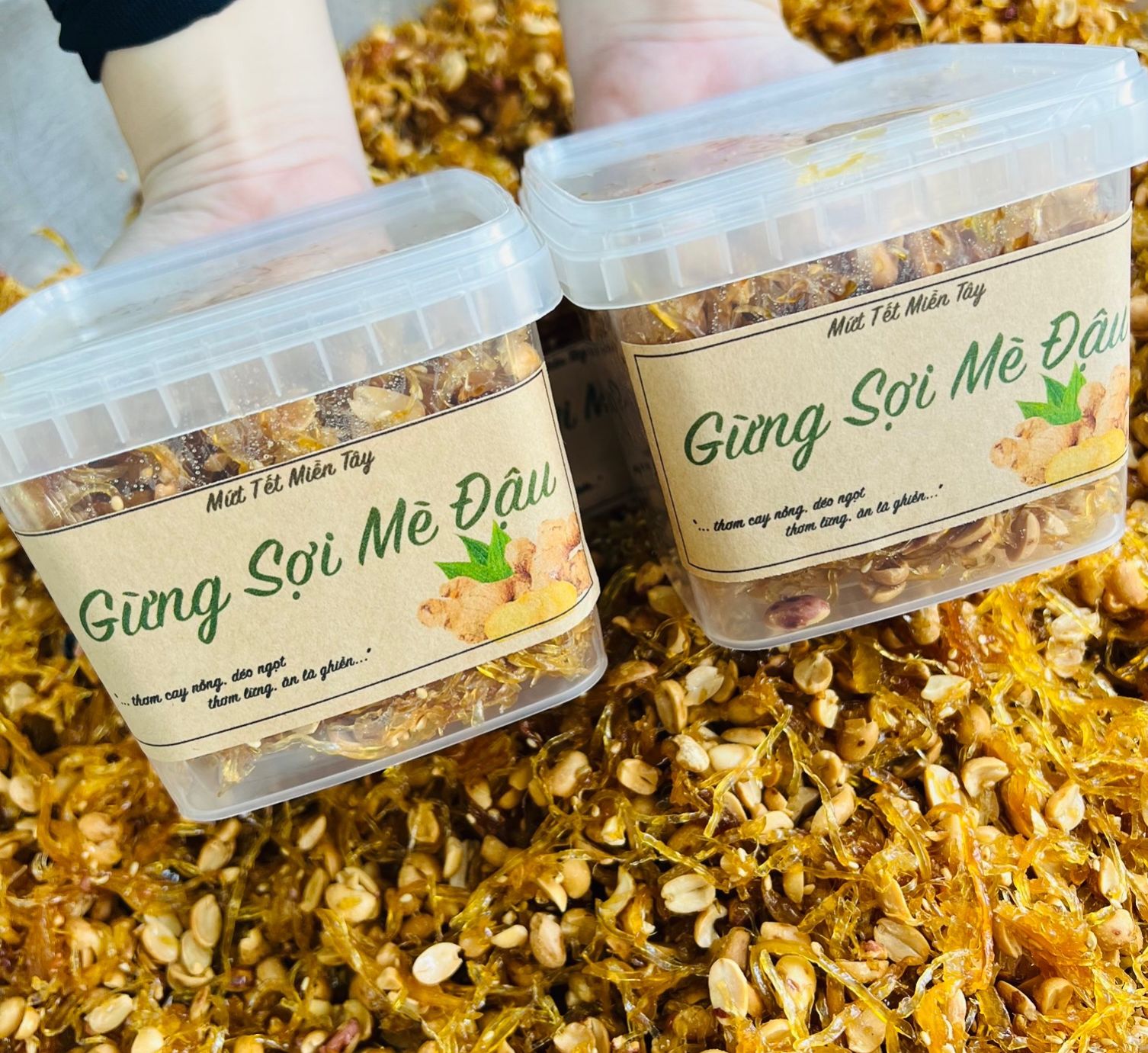 1KG mứt gừng sợi mè đậu thơm ngon