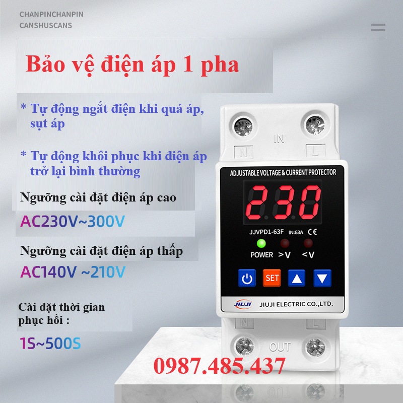 Bảo vệ mất pha trung tính 1 pha 220v