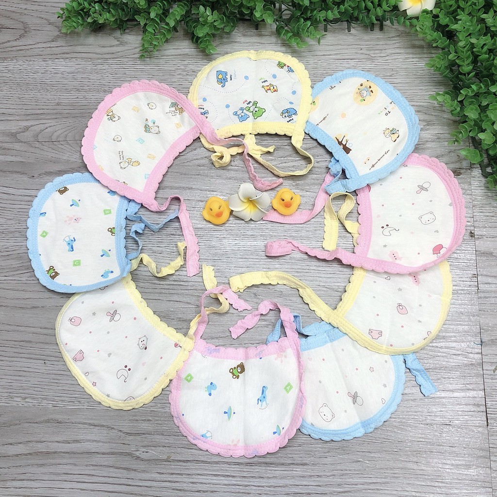 Sét 2 Yếm Vải  Xô sơ sinh buộc dây xuất Nhật hàng cao cấp tiện dụng cho Bé yêu