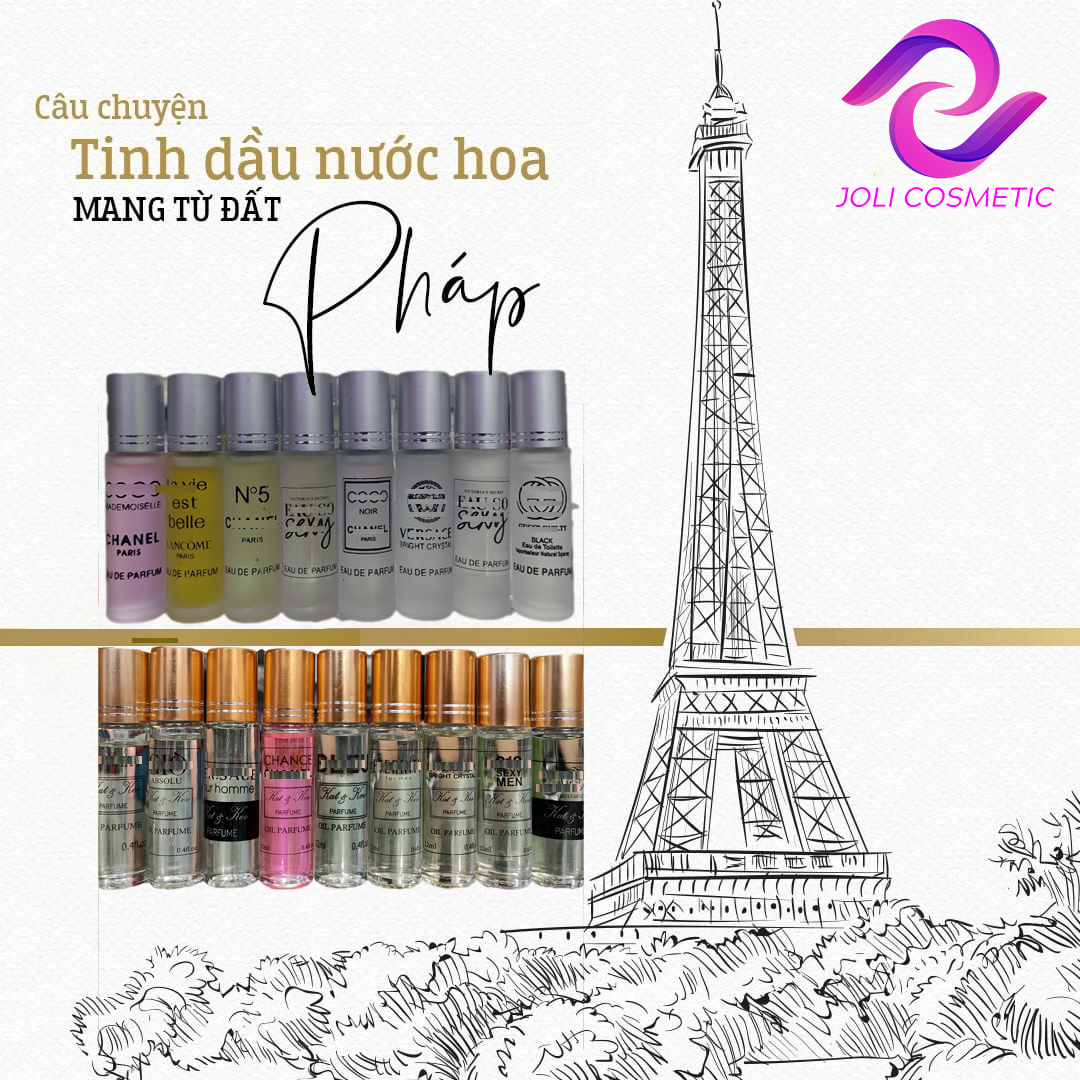 Nước hoa lăn pháp 12ml cho nam & nữ, lưu hương 2 ngày
