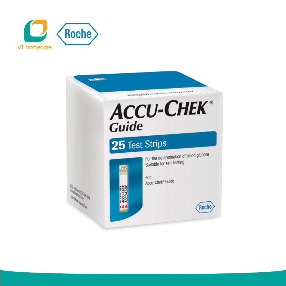 Roche Que thử đường huyết dùng cho máy Accu-Check Guide - Hộp 25 que