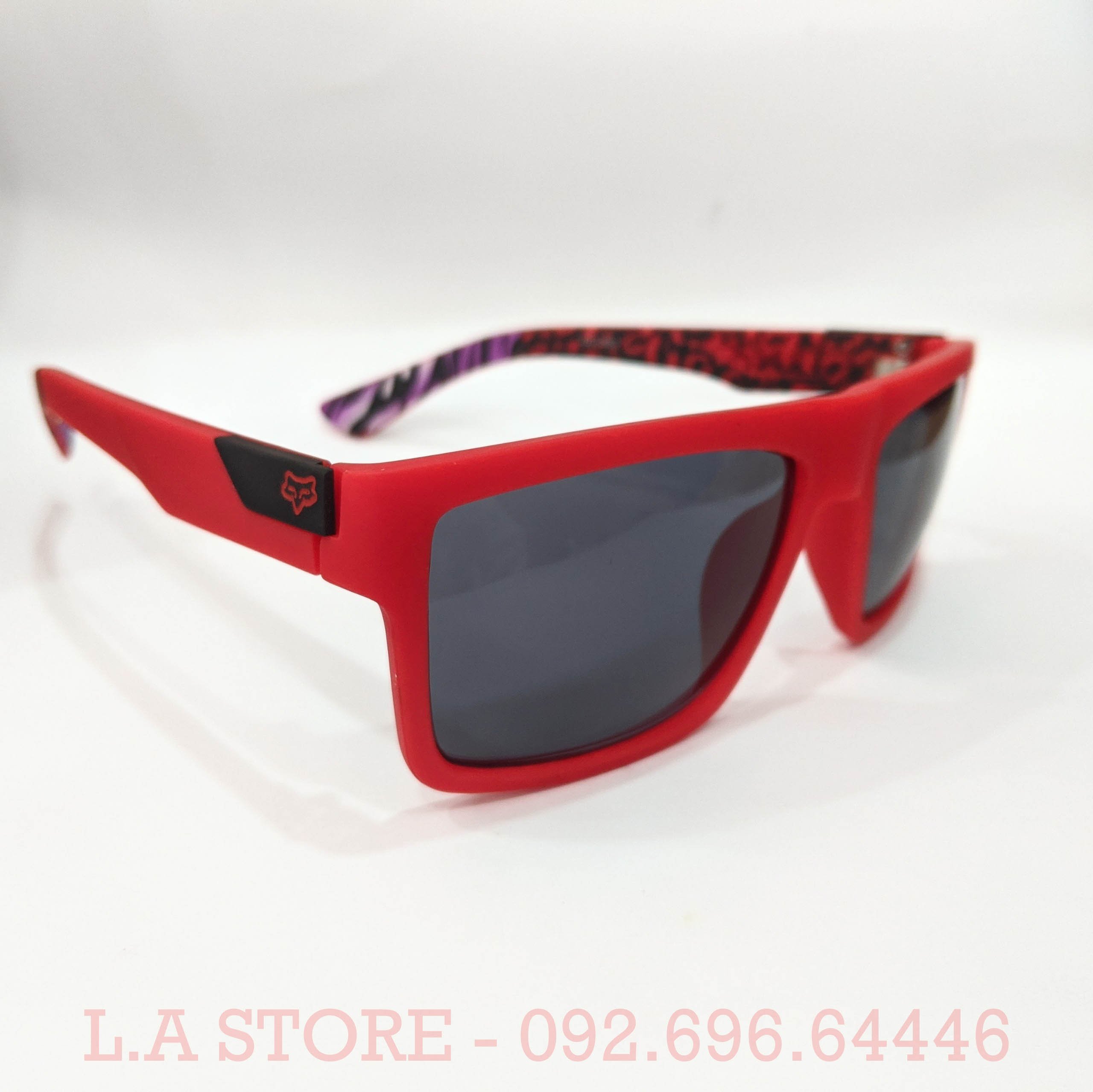 Kính mát thời trang nam Fox Racing, chống UV400, tròng kính phân cực siêu nhẹ ĐỎ mặt ĐEN