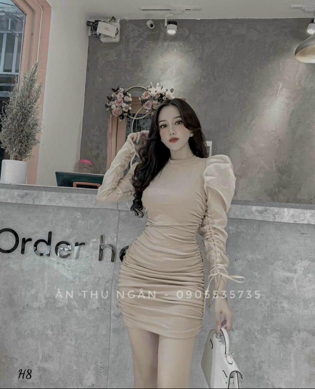 Đầm body tay giún, đầm kiểu nữ, đầm dạ hôi, đầm hot trend, thuận nguyễn
