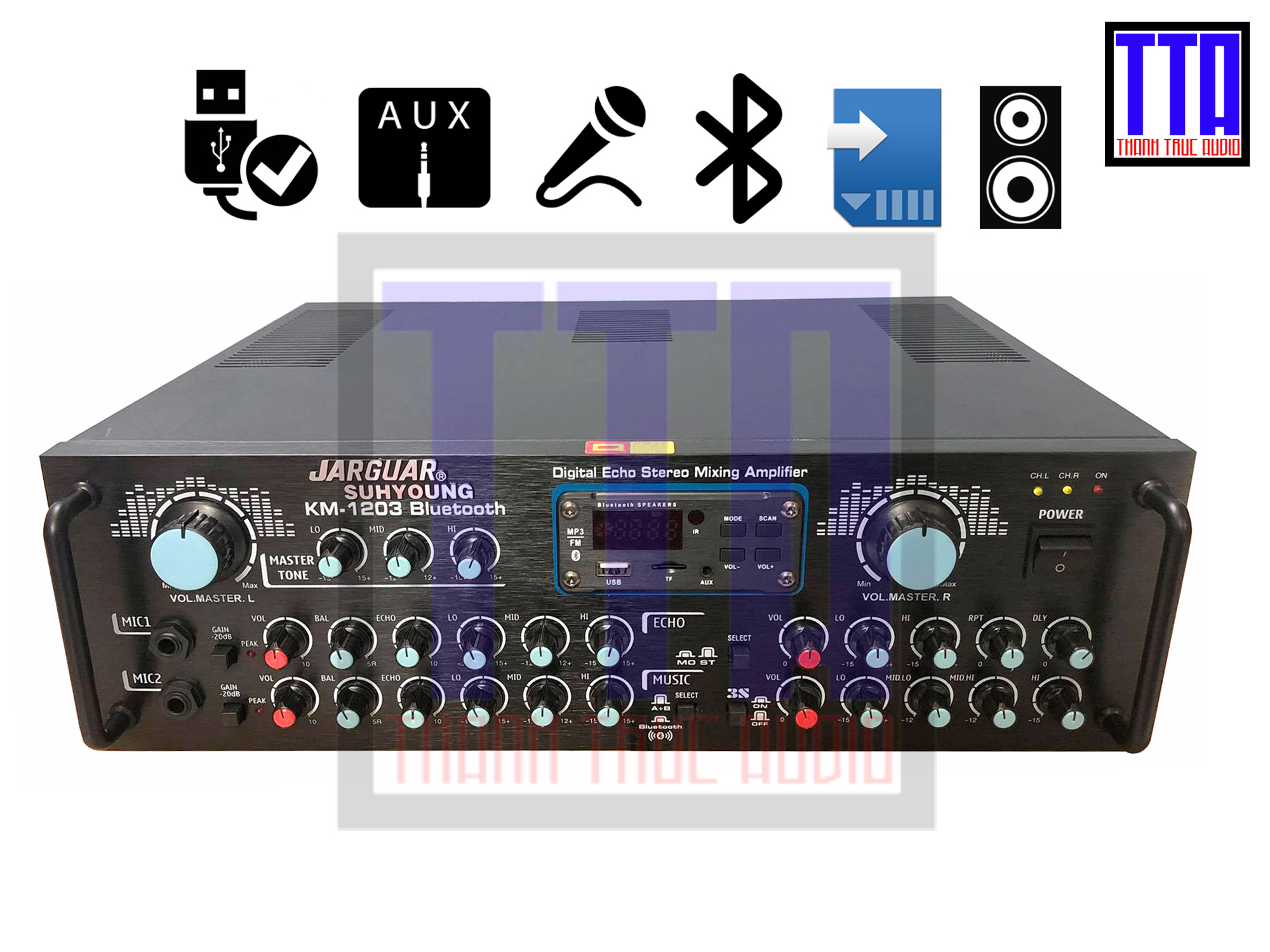[HCM]Amply Bluetooth USB TF FM chạy 12 sò công suất 300W