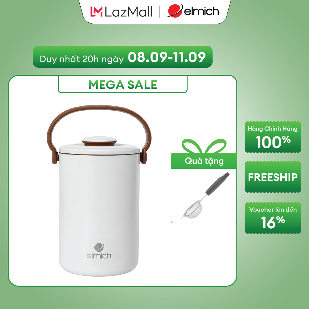 (Sale giữ chuỗi- Chỉ 01-10.11)Hộp cơm giữ nhiệt inox 304 Elmich EL8377 dung tích 2L