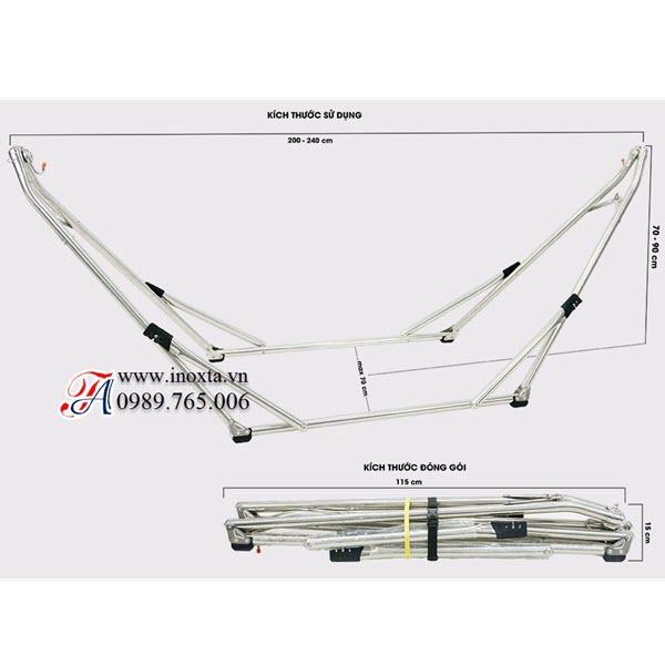 [HCM]Khung võng inox đầu cong relax khung võng xếp inox cao cấp VXIDC