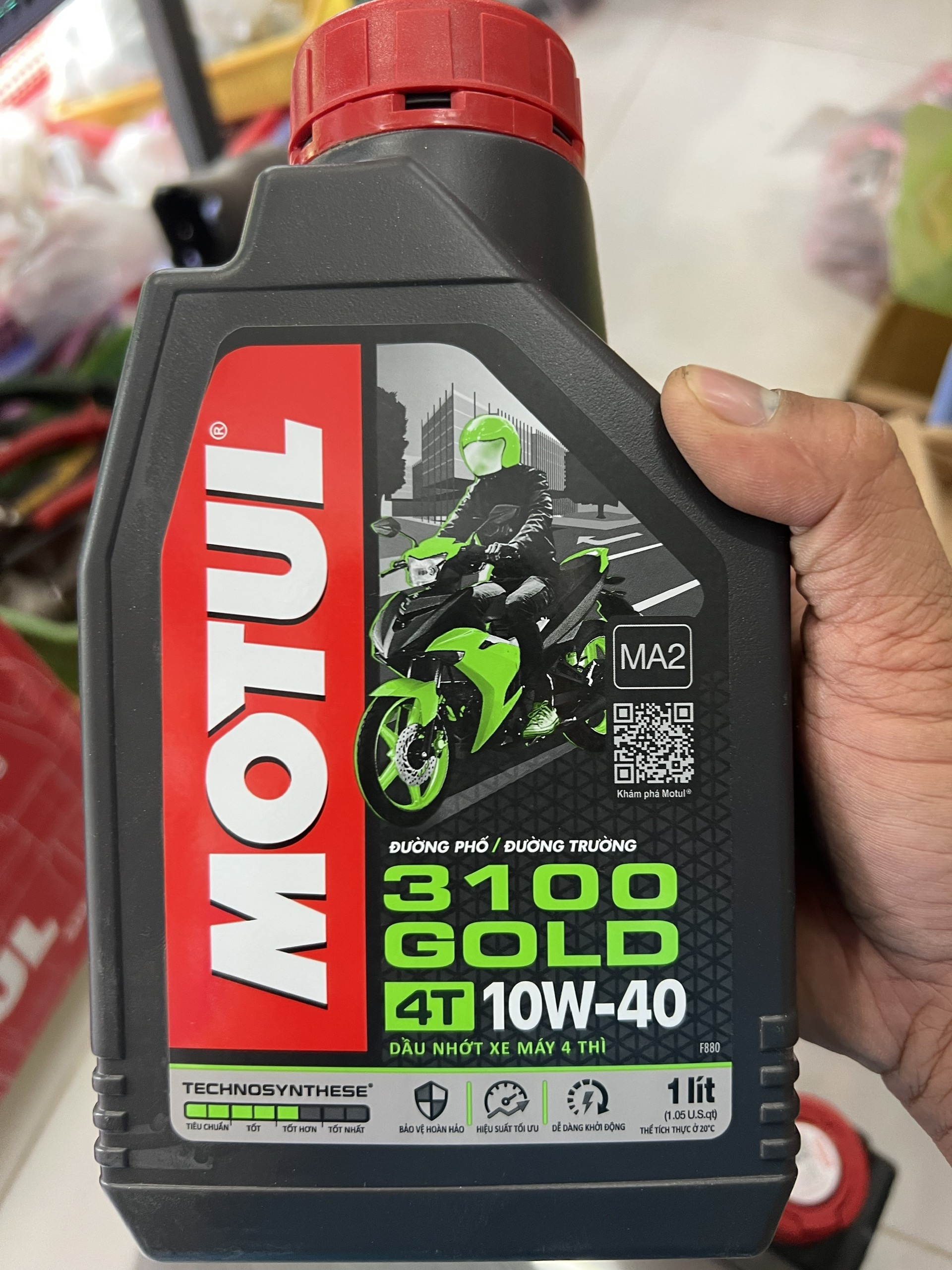 Nhớt xe máy số cao cấp motul gold 3100 10w40 1 lít