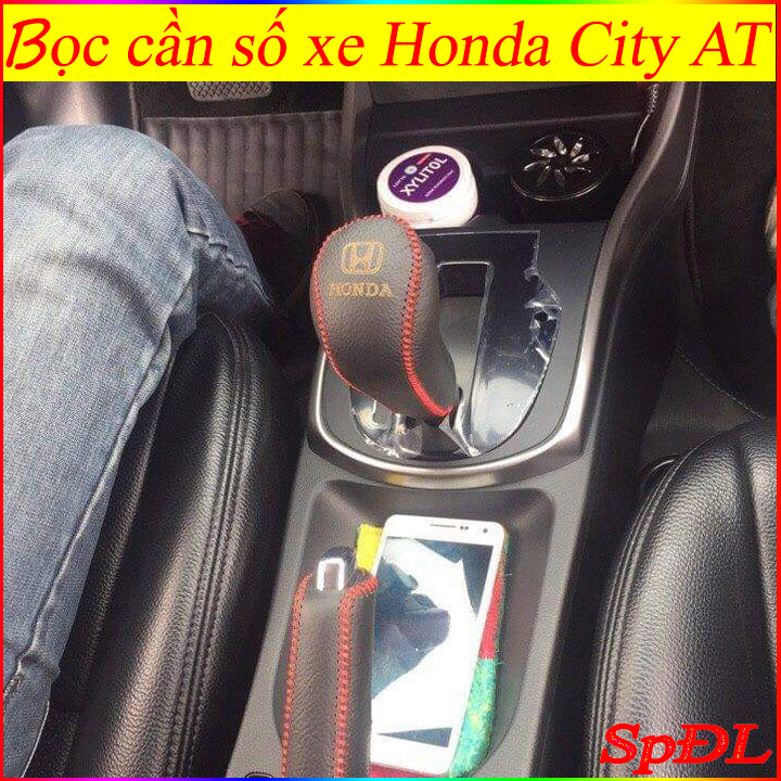 Bọc cần số Honda City 2021, bọc phanh tay xe ô tô Honda City đời 2021-2023 xe số tự động da bò loại tốt giá xưởng