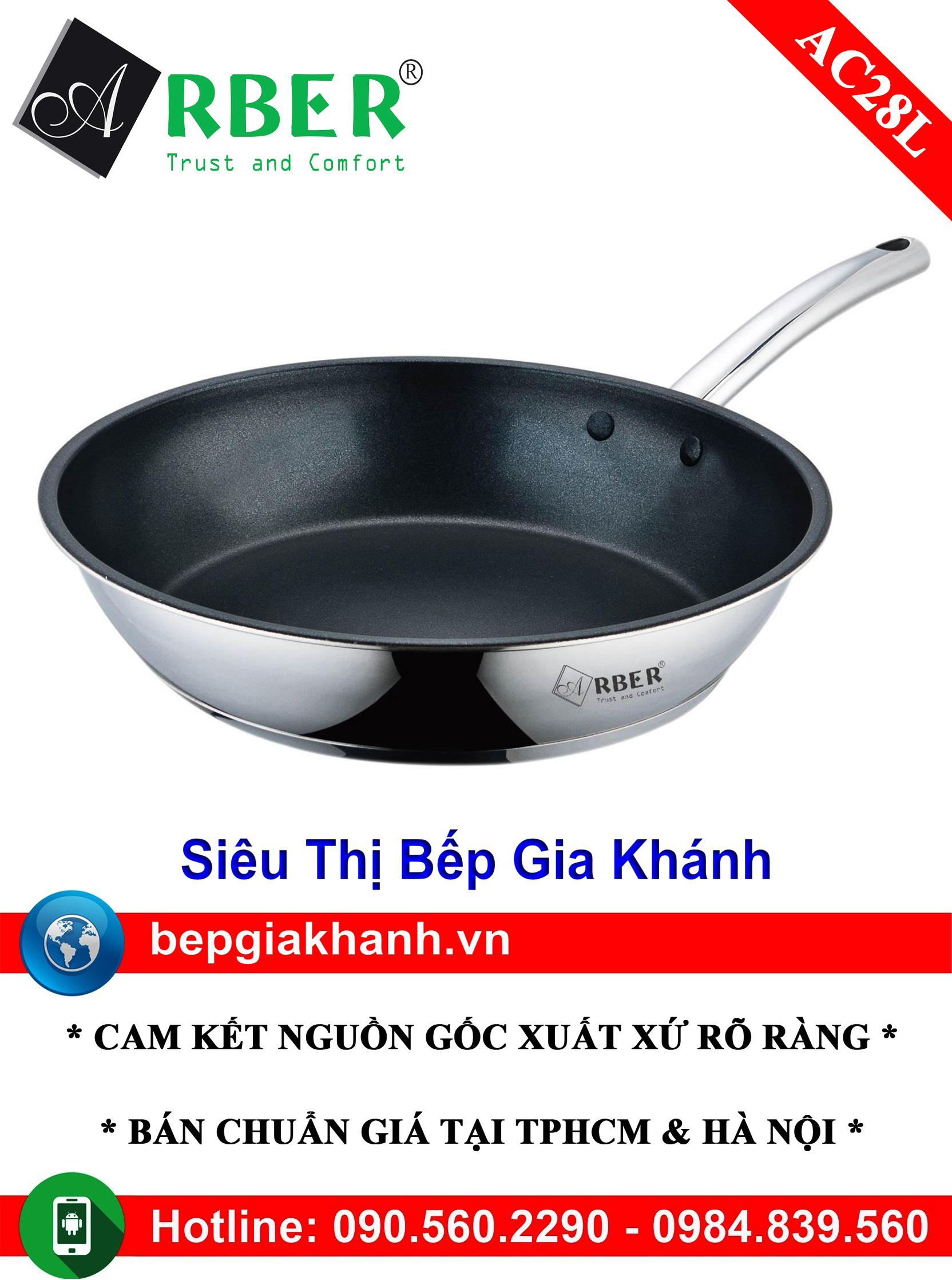 Chảo từ cao cấp Arber AC28L, chảo cống dính, chảo sâu lòng, chảo từ vân đá, chảo từ, chảo từ chống dính, chảo từ sunhouse, chảo từ 30cm, chảo từ elmich, chảo từ 24cm, chảo từ 20cm