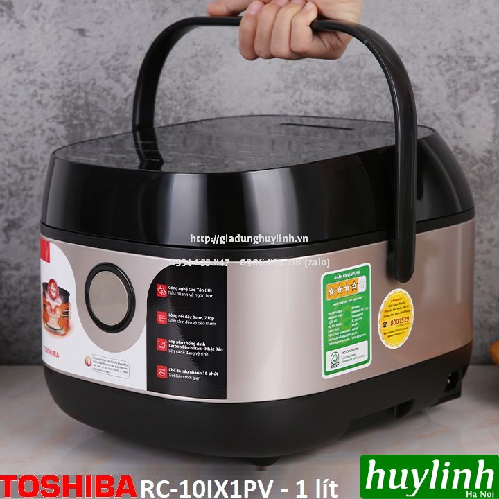 Nồi cơm điện tử cao tần toshiba rc-10ix1pv - 1 lít