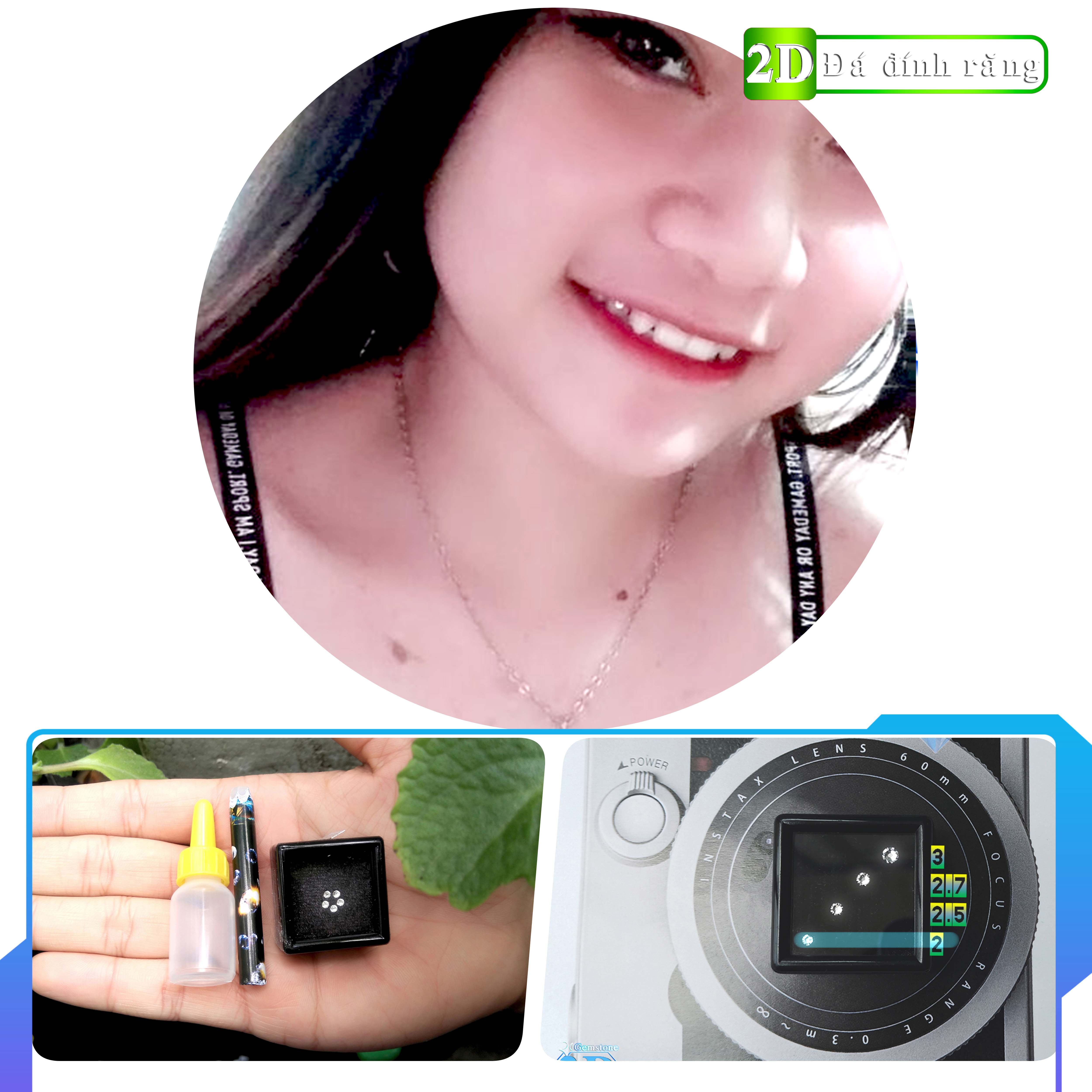 Đá dán răng loại nhỏ (5 viên 2LY + keo dán + bút gắn)