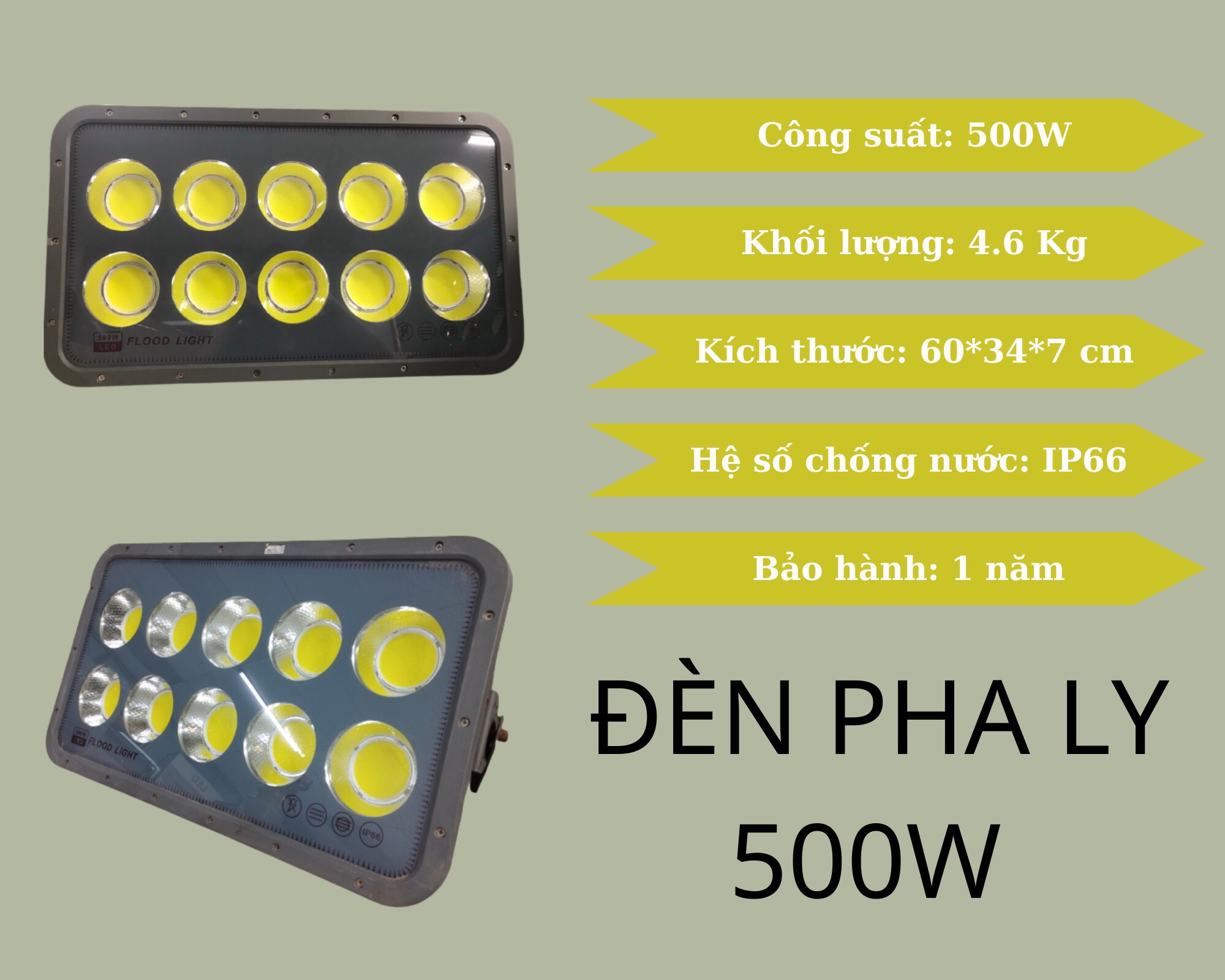 Đèn pha sân bóng 500w