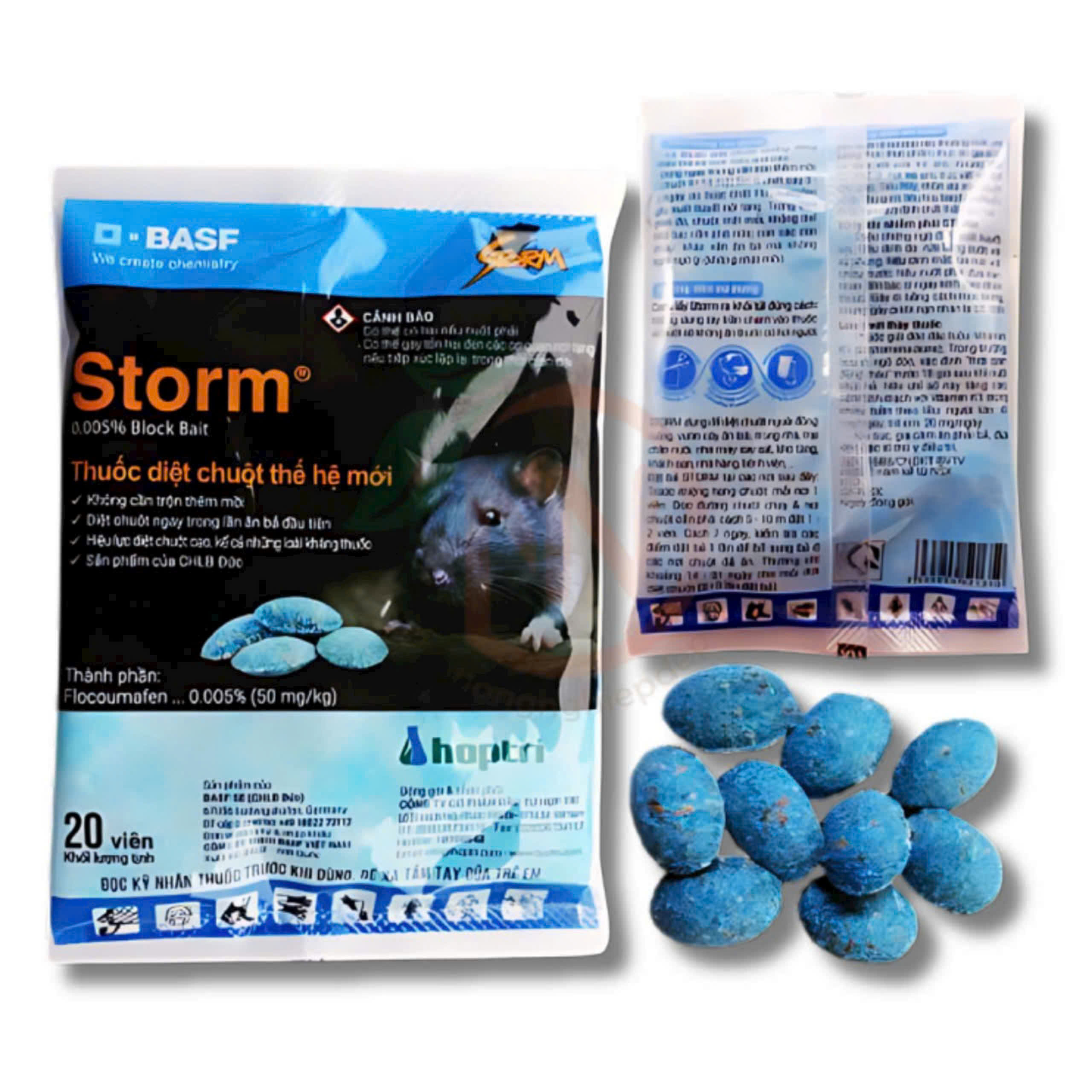 Thuốc diệt chuột Storm Gói 20 Viên, thuốc diệt chuột thế hệ mới dạng viên không cần trộn
