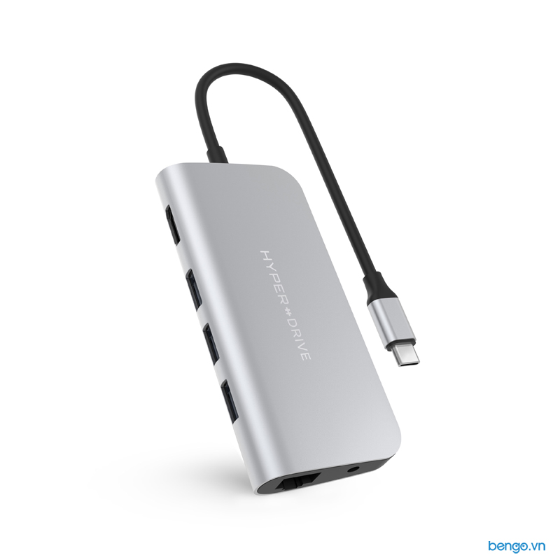 Cổng chuyển 9 in 1 usb-c hyperdrive power hub cho ipad pro 2018 macbook ultrabook chromebook & thiết bị dùng type-c - hd30f