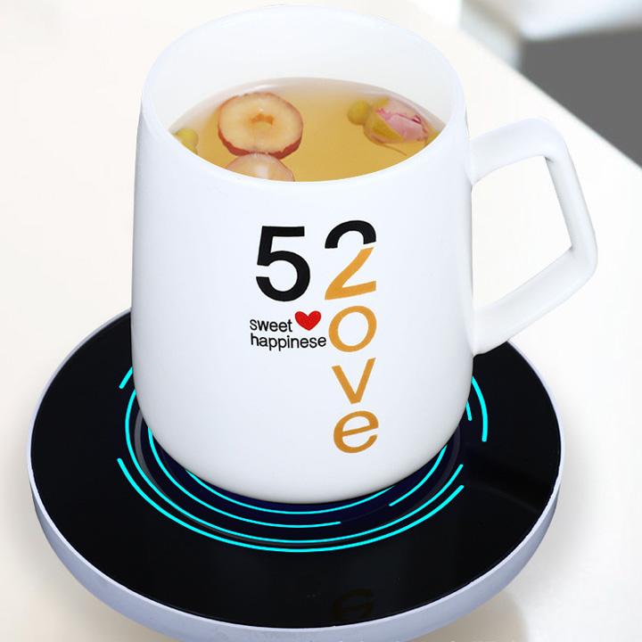 Đế hâm nóng cốc điện tử kèm ly uống cà phê cao cấp - cốc hâm nóng nước - 2427