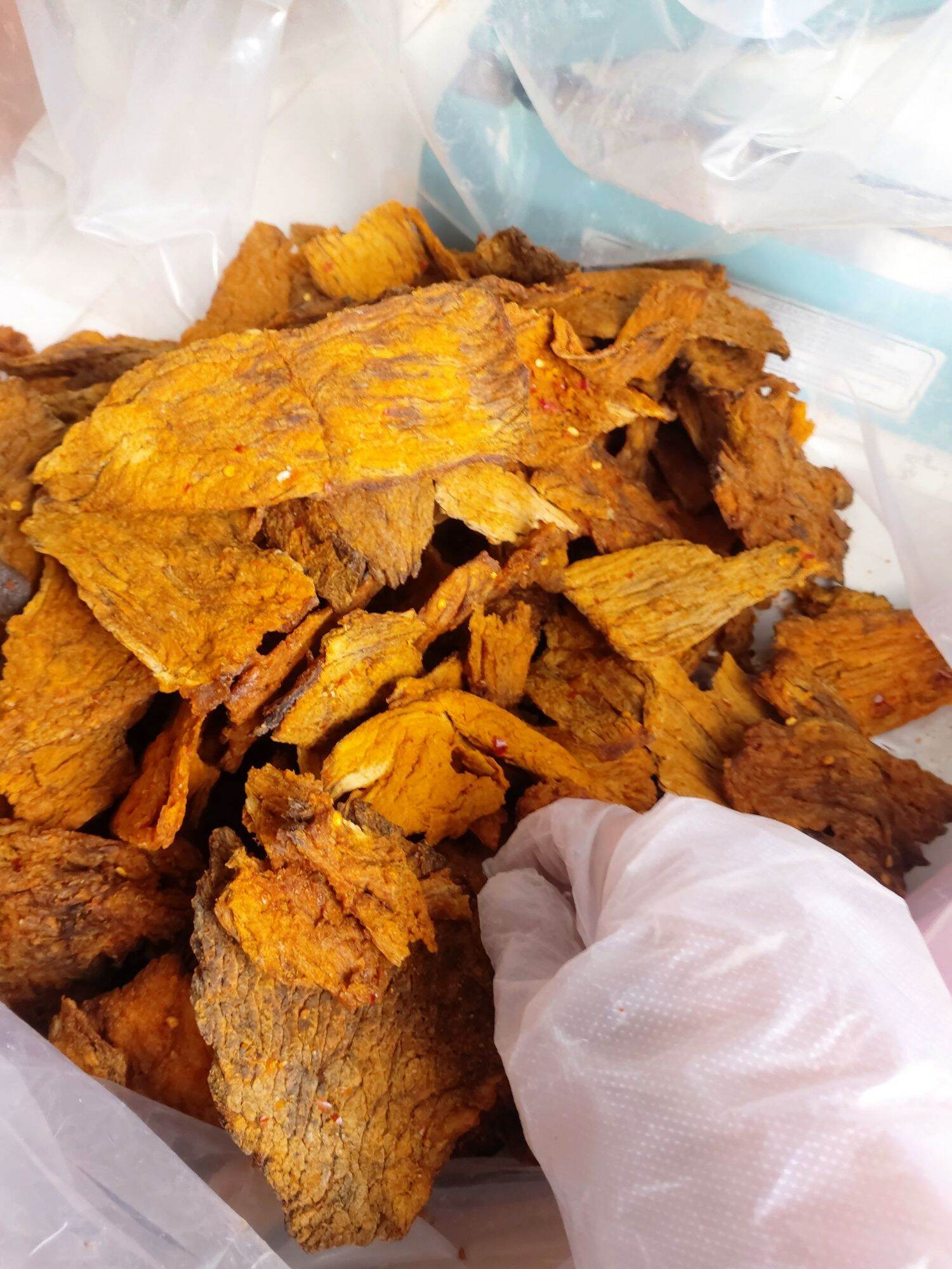 Khô bò vàng miếng giòn vị cà ri , bò miếng đẹp túi 500gr