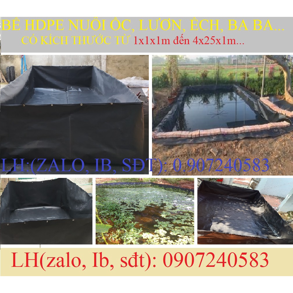 Bể hdpe, chăn nuôi ốc, lươn, ếch... bể bạt chứa nước.