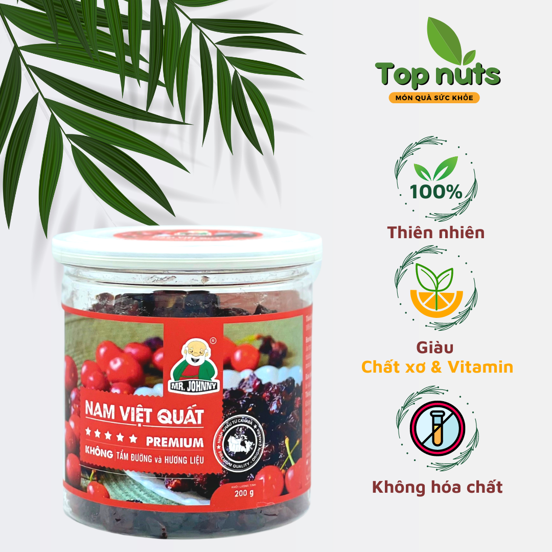 Nam việt quất sấy dẻo 200g thương hiệu mr johnny