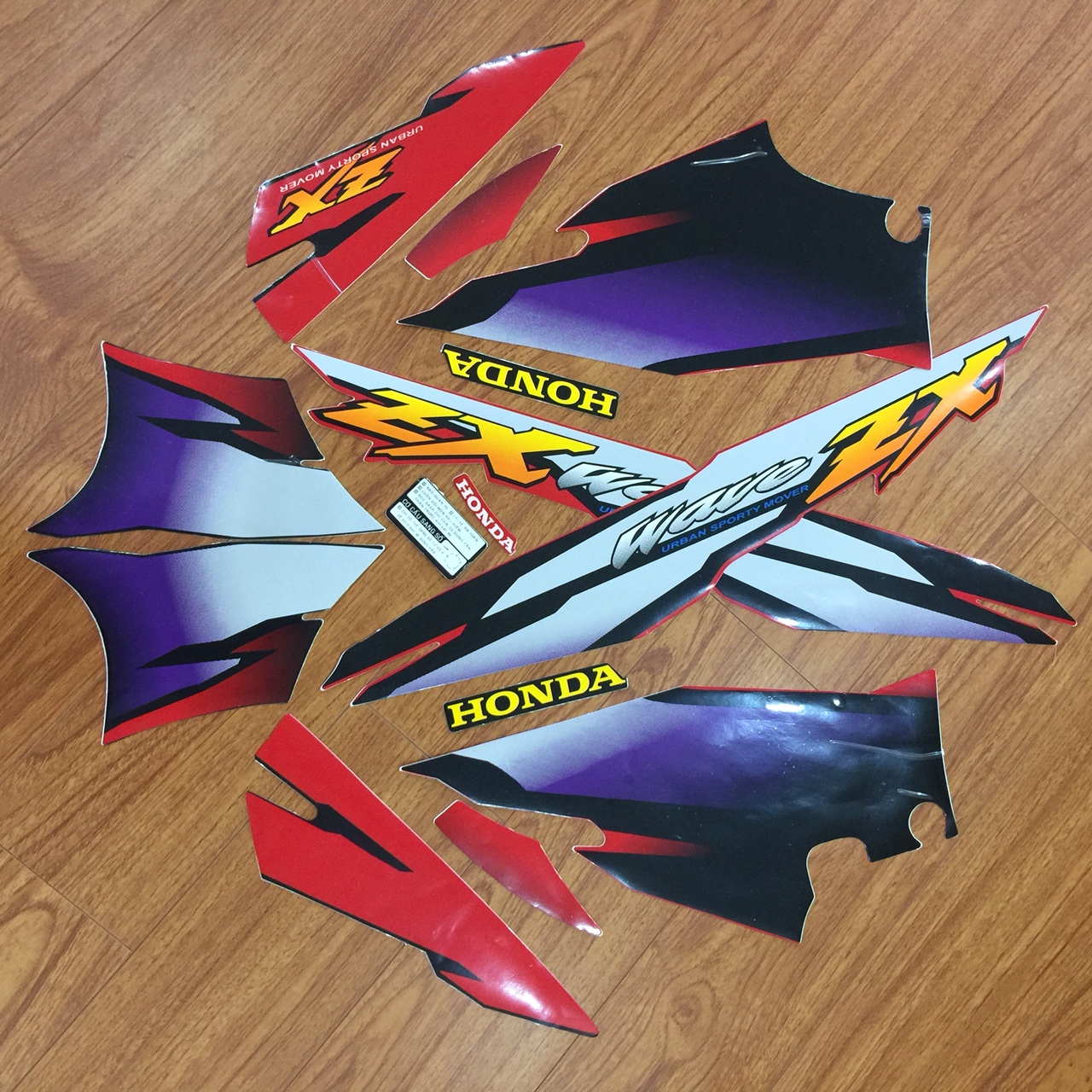 Tem  xe WAVE ZX màu ĐỎ /tem wave nhỏ ,Wave công tử  tem 3 lớp