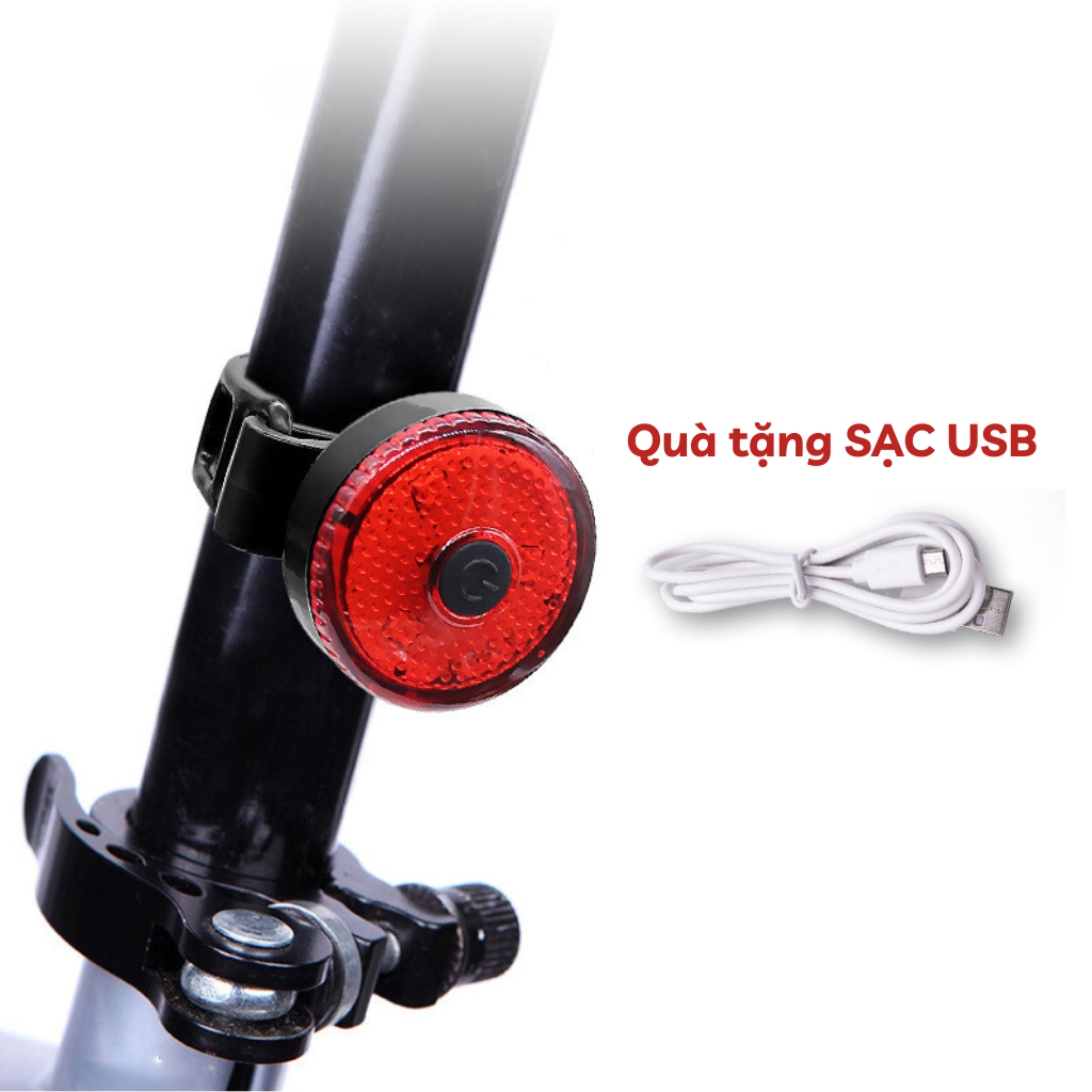 Đèn Led tín hiệu gắn đuôi xe đạp nhỏ gọn có cổng sạc USB - Full hộp
