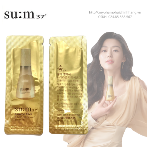 Xả hàng giá sỉ Combo 10 Gói Tinh chất vàng Su:m37 Summa Elixir 8-Miracle Power Essence sample siêu dưỡng chất chống lão hoá da