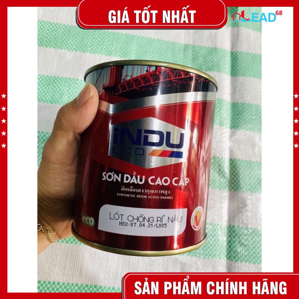 Sơn dầu cao cấp màu Nâu ,sơn indu chính hãng tặng chổi sơn