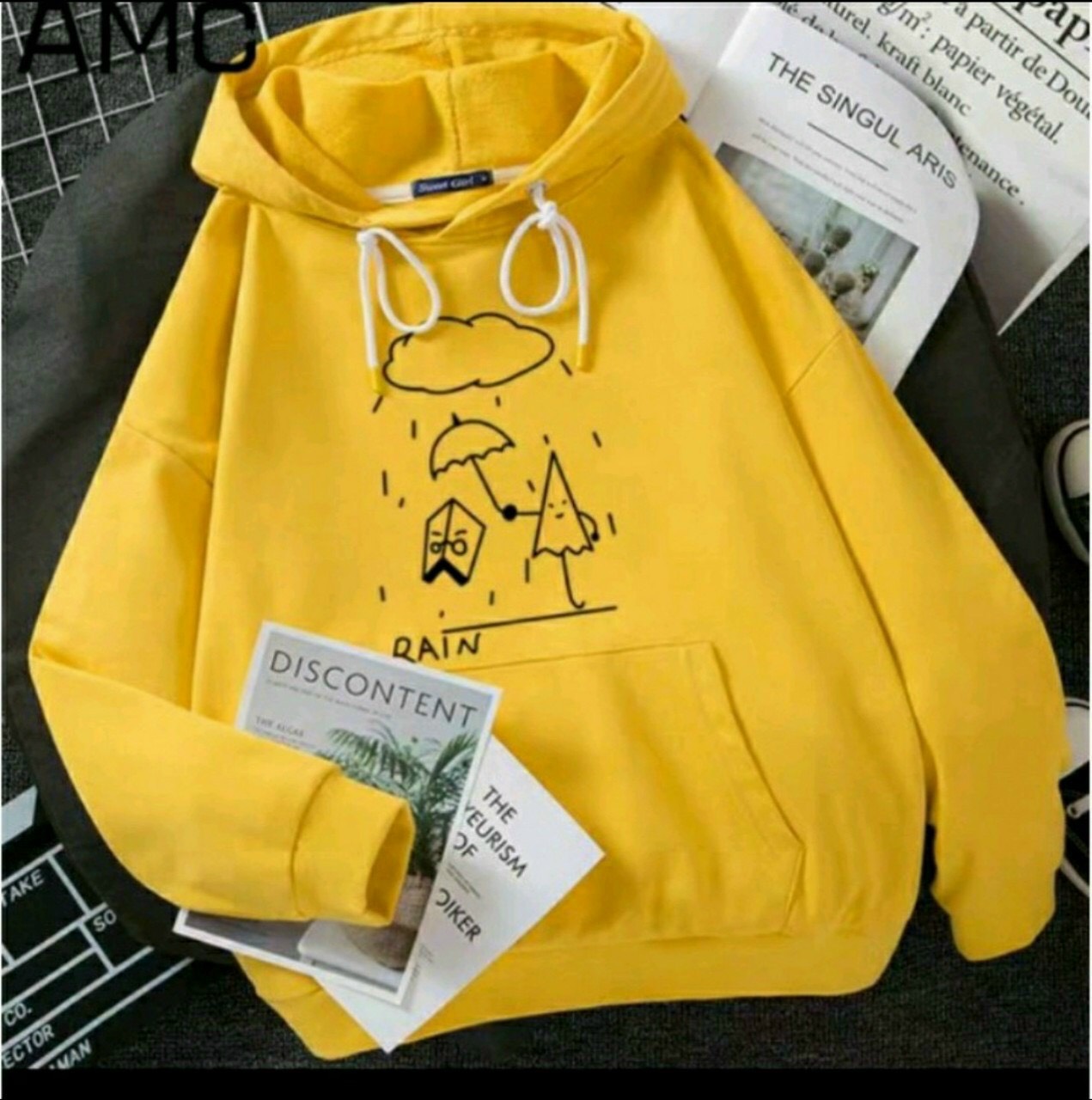 ÁO KHOÁC NỈ HOODIE NAM NỮ FORM RỘNG TAY DÀI MŨ LIỀN IN HÌNH SIÊU CUTE MÀU SẮC TƯƠI TẮN