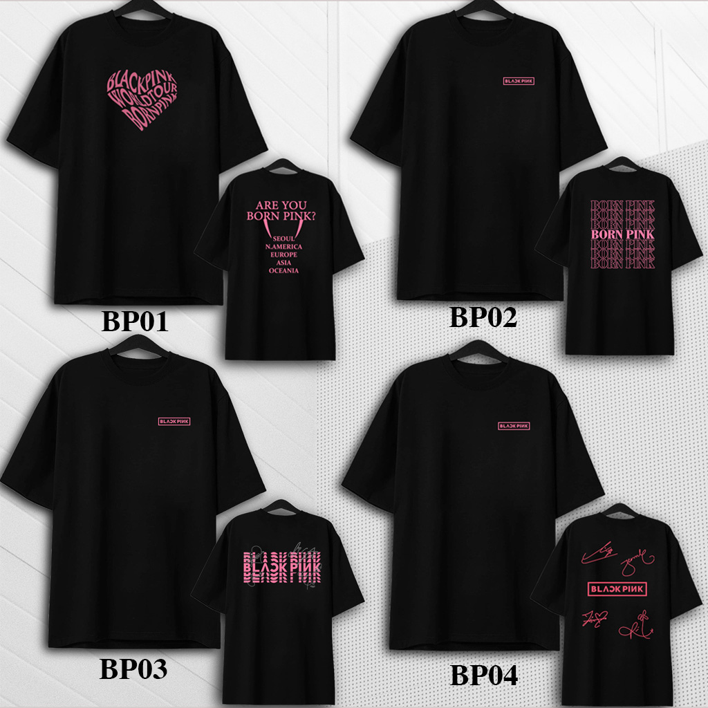Áo thun Blackpink Born Pink Cotton 2 chiều, Áo Thun Nam nữ Form Rộng