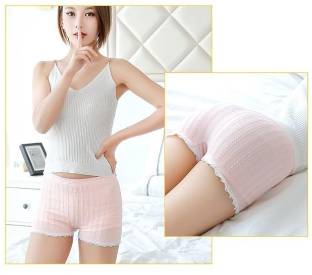 Quần Mặc Trong Váy, Quần Đùi Cotton Tăm Gân Chuẩn Túi Zip Siêu Co Dãn