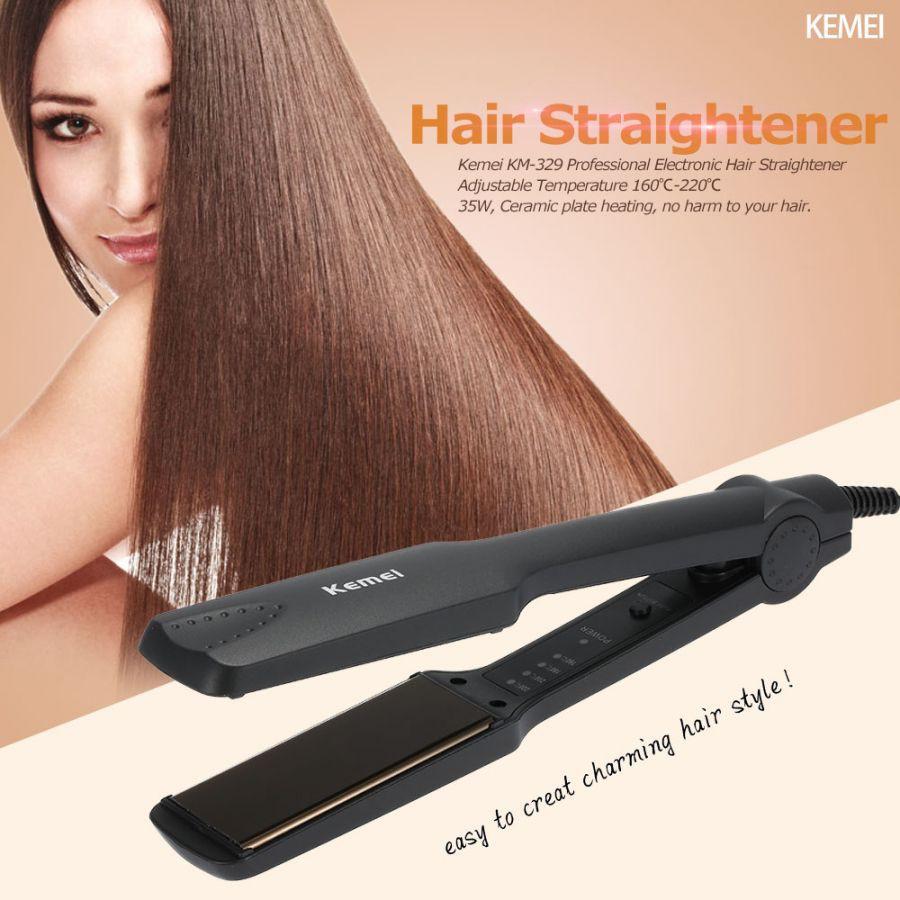 Máy ép tóc 4 mức chỉnh nhiệt kemei – máy duỗi tóc an toàn
