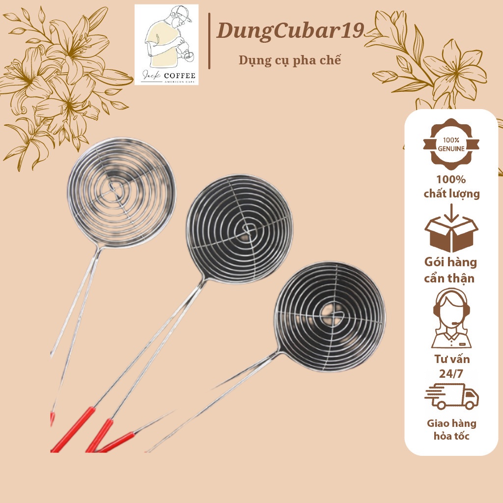 Vợt múc trân châu, dùng múc topping trân chân cán đỏ, vợt múc thạch pha chế