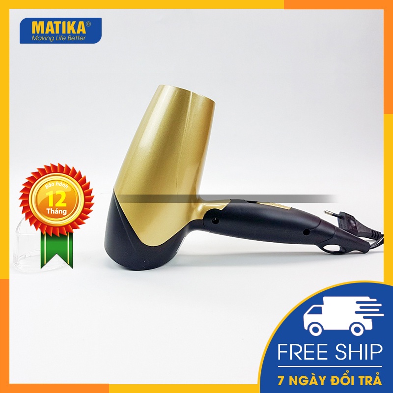 Máy sấy tóc 💖 matika 💖 công suất 1200w 3 nhiệt độ 2 tốc độ mtk-3313