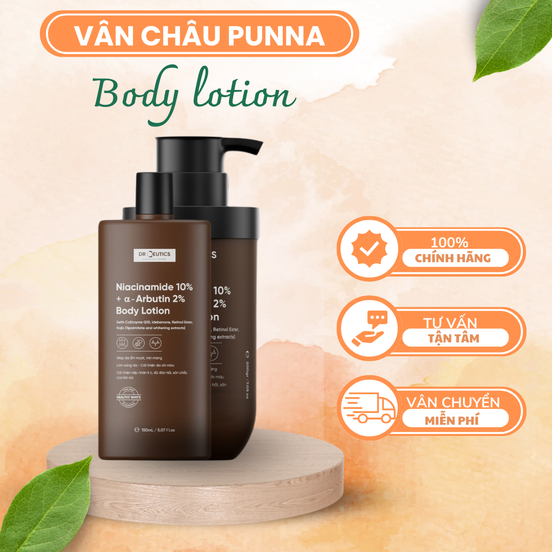 Sữa Dưỡng Thể Trắng Da DrCeutics Body Lotion Healthy White + Căng Bóng Body 200ml