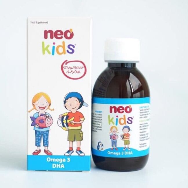 Neo kids siro bổ sung Omega3 DHA vitamin A,D3,E phát triển trí não thị lực cho bé