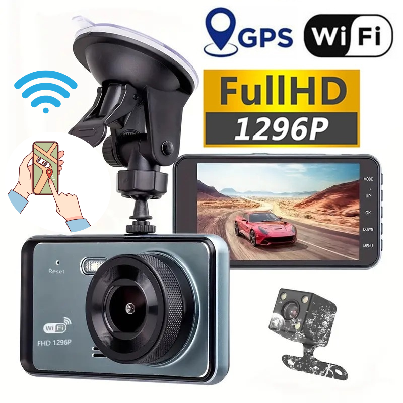 (HÀNG CHÍNH HÃNG) Camera Hành Trình ô Tô Kết Nối Wifi XEM QUA ĐIỆN THOẠI TRÊN APP ,Camera Hành Trình Y6/A68 Siêu Nét 1296P ,Camera Hành Trình Ô Tô Dual Lens Cao Cấp Y6 Màn Hình Cảm Ứng Full HD 1296P Dash Camera WiFi Kết Nối Điện Thoại Màn Hình 4 Icnh