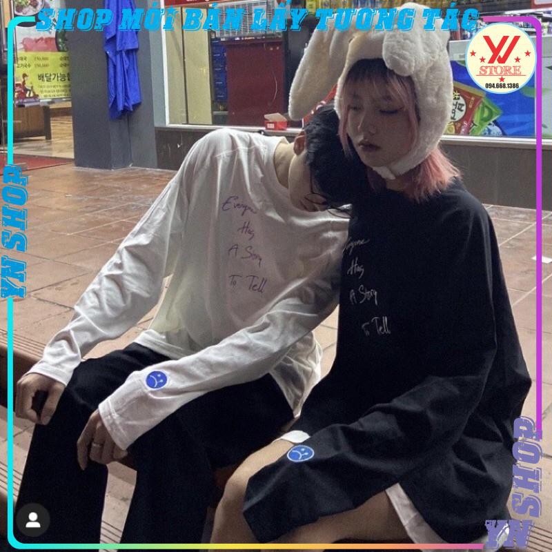 ♣  Áo thun tay dài form rộng unisex in hai mặt sadboiz  - có logo THÊU TAY  mặt buồn chất cotton dày