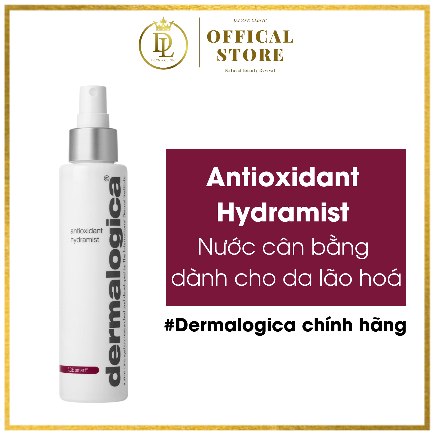 Toner cân bằng và dưỡng ẩm chuyên sâu cho làn da khô, da lão hoá Nước hoa hồng Dermalogica Antioxidant Hydramist 30ml/150ml