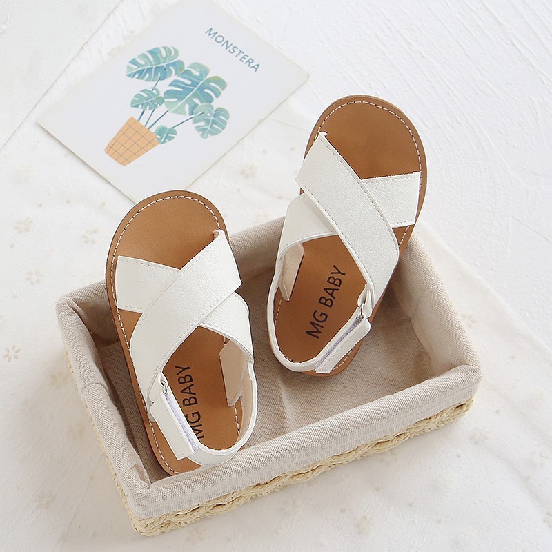 Dép sandal cho bé quai da chéo mg baby chính hãng