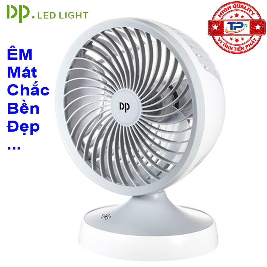 Quạt sạc tích điện cao cấp DP DP-7621 để bàn và di động (xám)