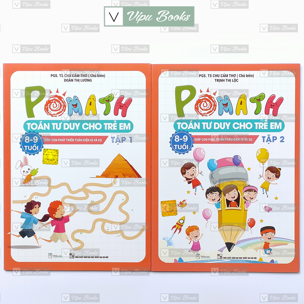 Sách - combo toán tư duy pomath cho trẻ 8 - 9 tuổi