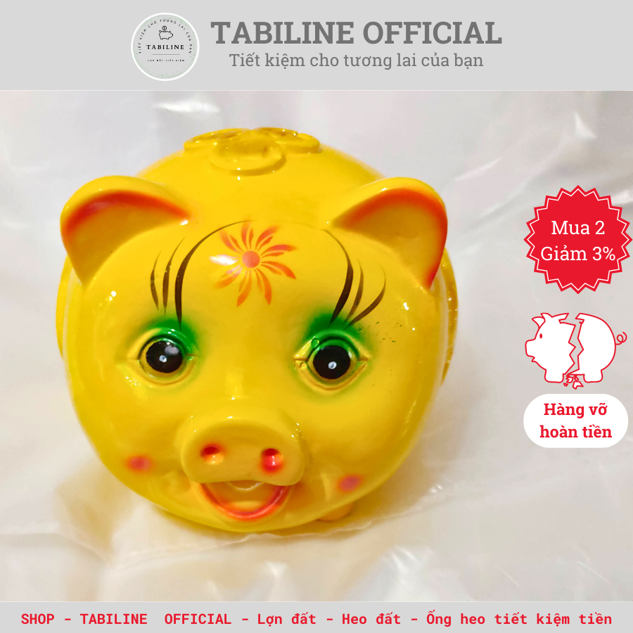 Lợn đất heo đất ống heo tiết kiệm tiền tabiline size nhỏ ld01