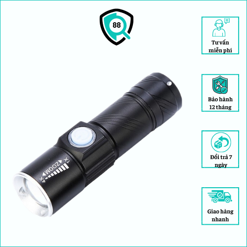 Đèn pin cầm tay mini q5 thiết kế nhỏ gọn nhưng siêu sáng, dung lượng pin cực trâu