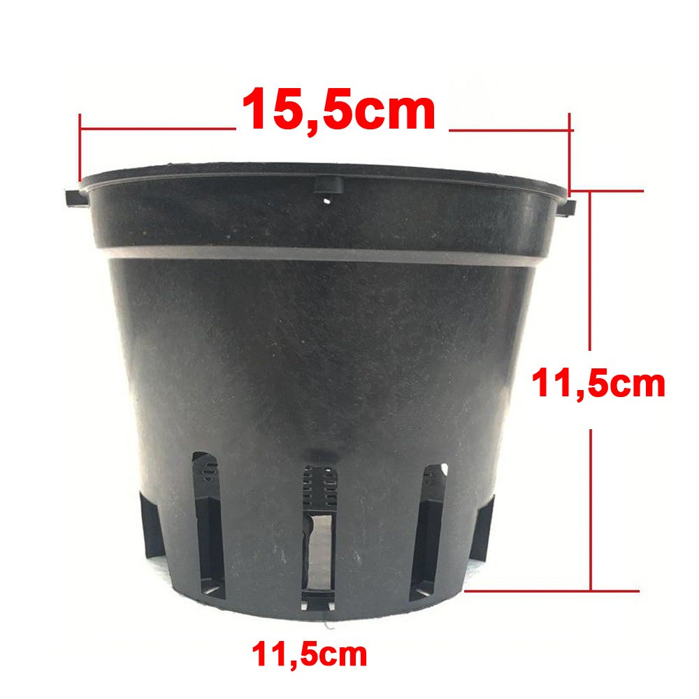 100 chậu nhựa đen trồng lan phi 16 bền, dẻo, có khe treo chậu-77316
